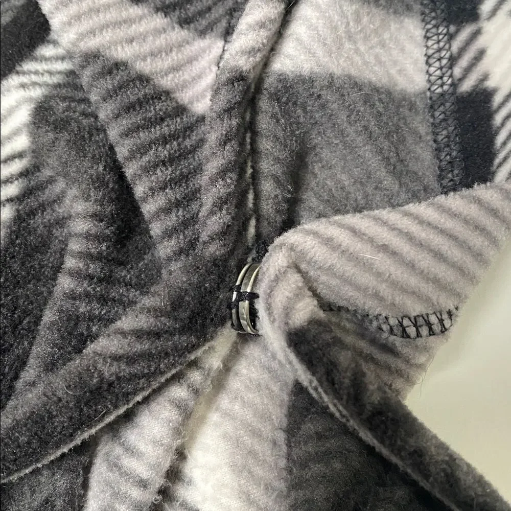 Cuddl Duds Plaid Sherpa Trim Cardigan Wrap S/M Buffalo Check Cozy Lounge Layer